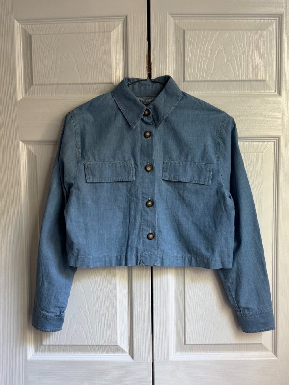 Cropped chambray shirt - Picture 5 of 11